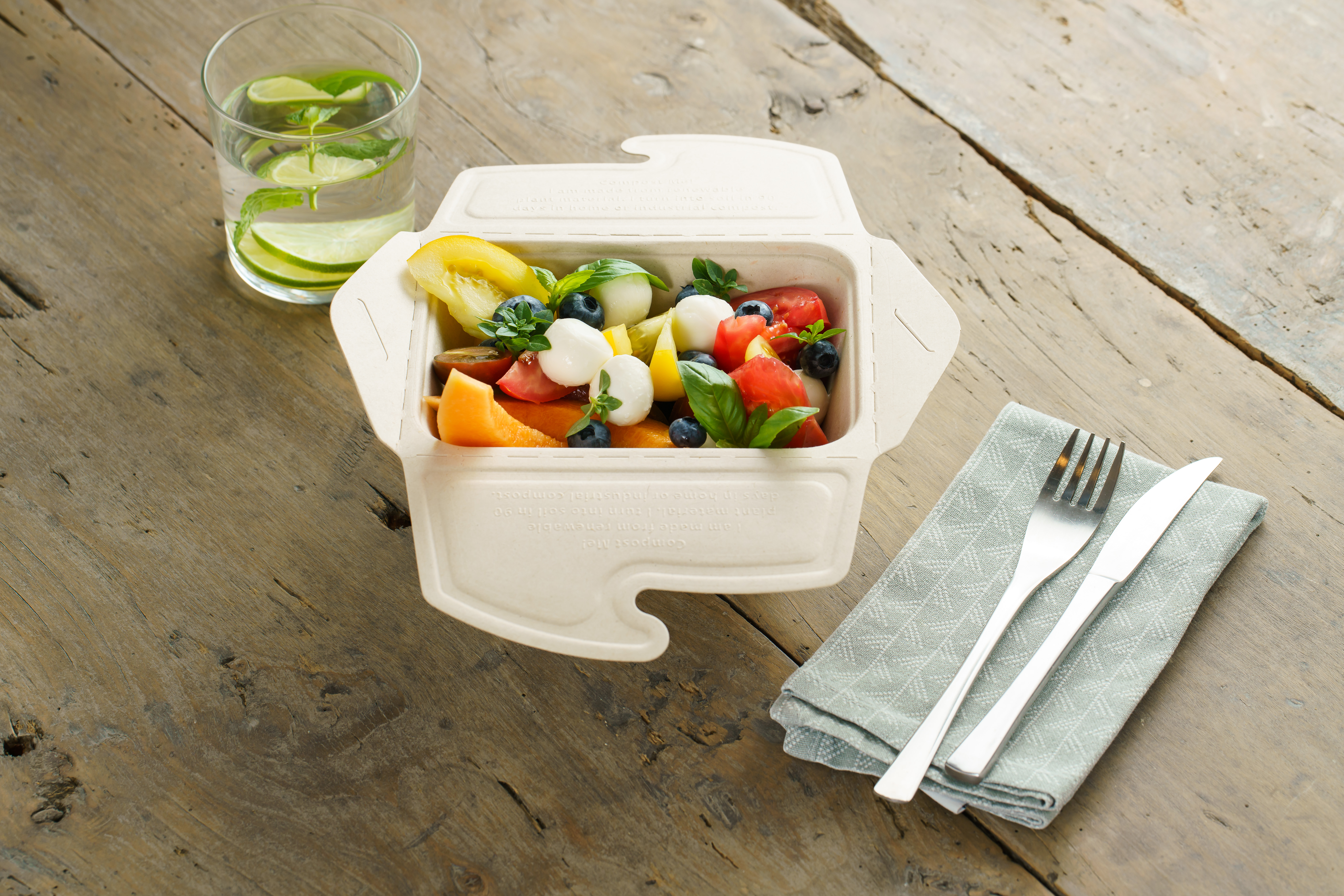 Box rectangulaires Meal box fibre de canne
