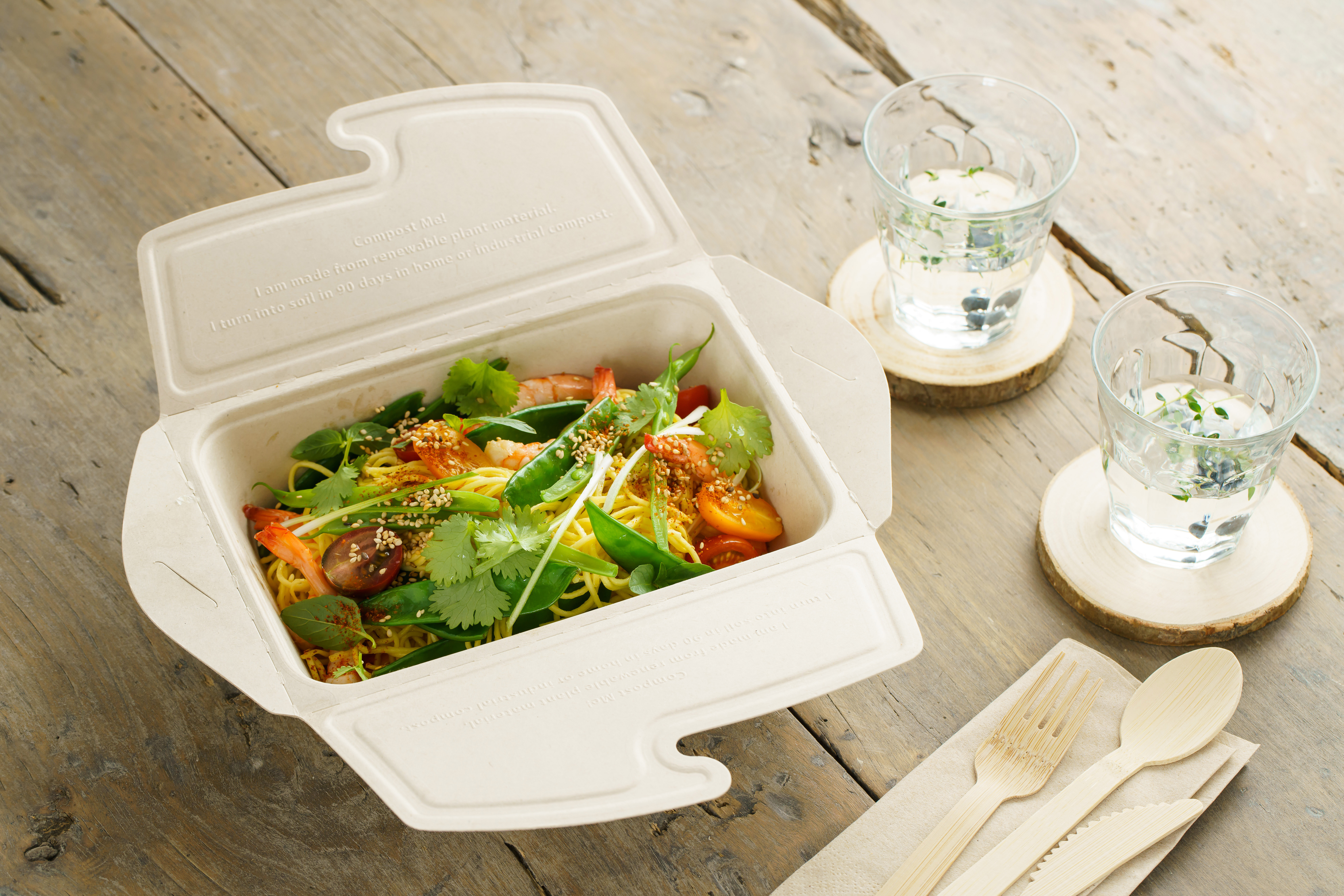 Box carrées Meal box fibre de canne